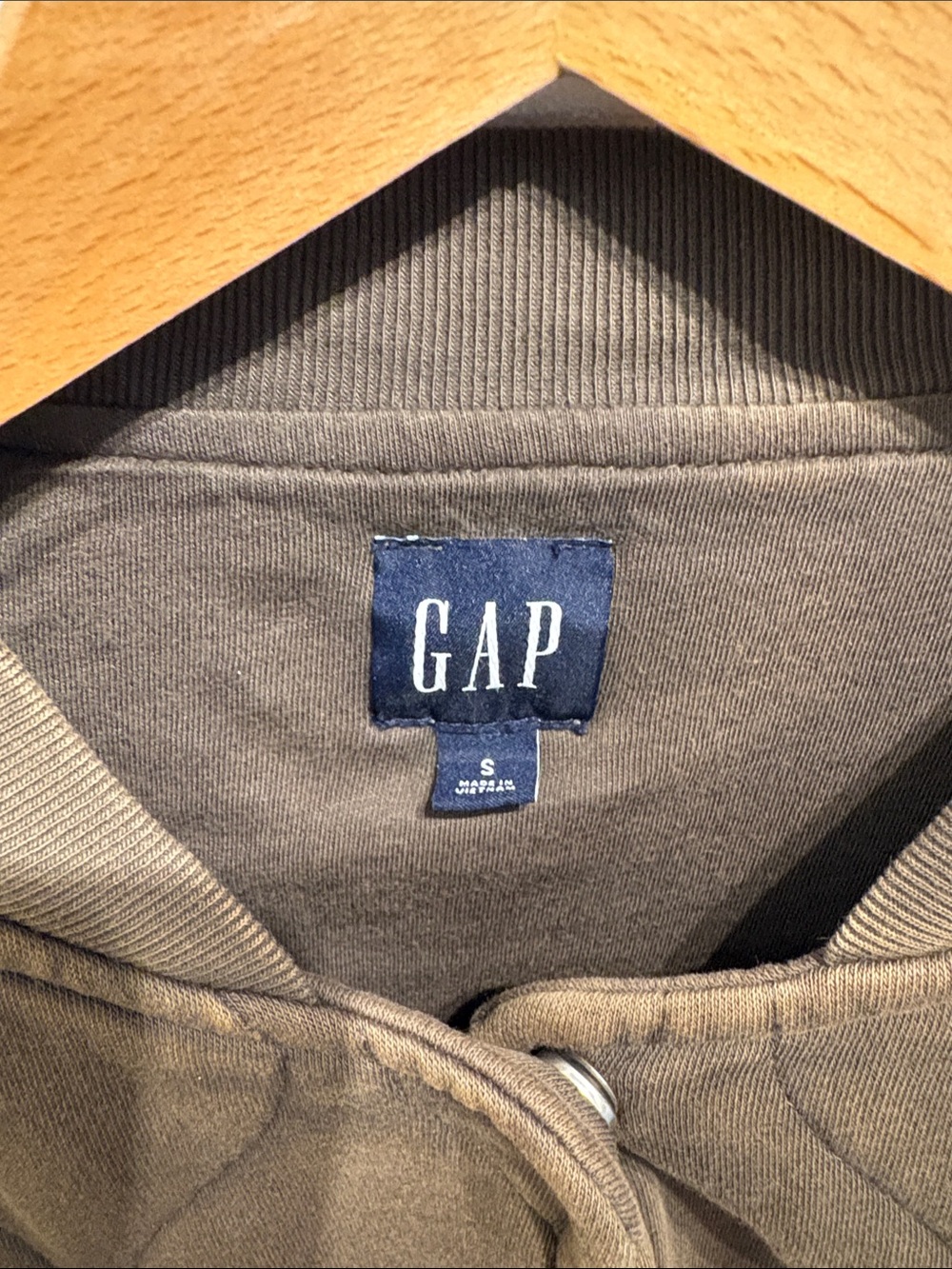 GAP Olive Green Quilted Bomber Jacket - Men's - Picture 3 of 4